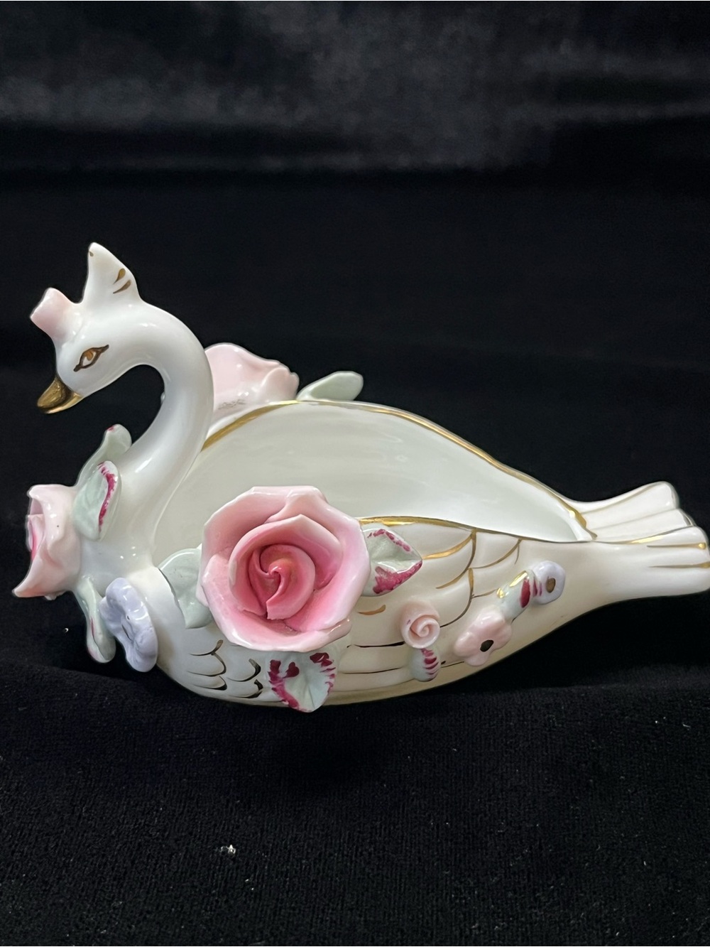 Vintage Lefton China Swan Trinket Dishes - Full Set, Hand-Painted (1950s) - Picture 10 of 15